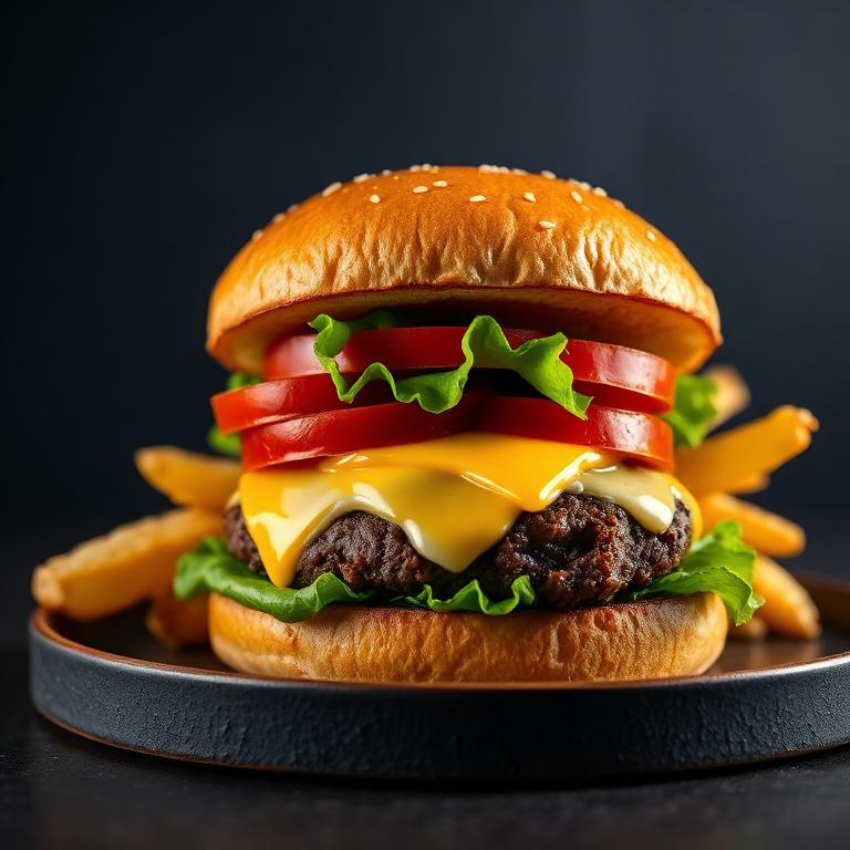 Gourmet burger on gluten-free bun